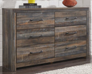 Drystan Full Panel Bed with 4 Storage Drawers with Dresser in Multi from Ashley - Lara Furniture