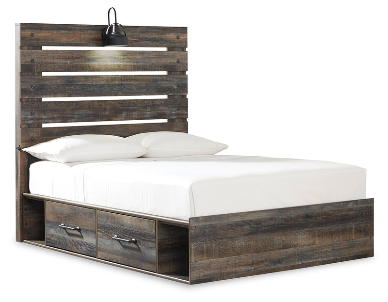 Drystan Full Panel Bed with 4 Storage Drawers with Dresser in Multi from Ashley - Lara Furniture