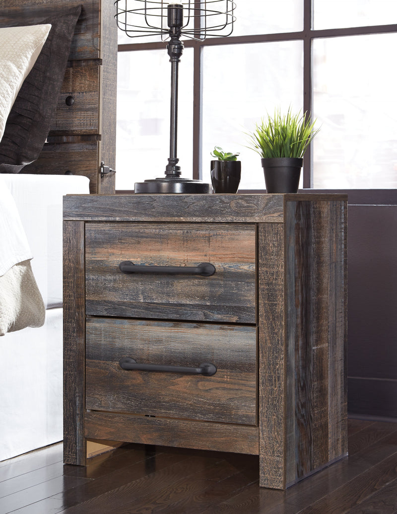 Drystan Full Panel Bed with 4 Storage Drawers with Mirrored Dresser and 2 Nightstands in Multi from Ashley - Lara Furniture