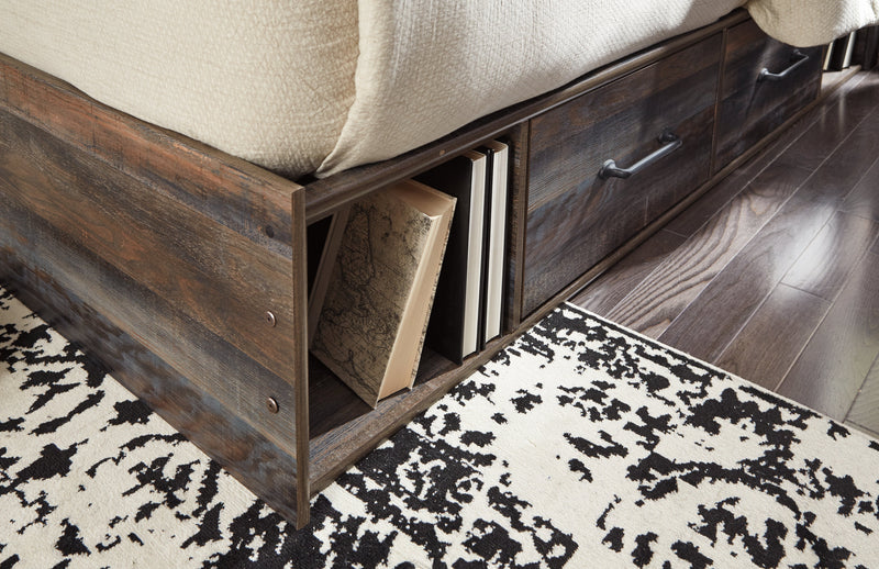 Drystan Full Panel Bed with 4 Storage Drawers with Mirrored Dresser in Multi from Ashley - Lara Furniture