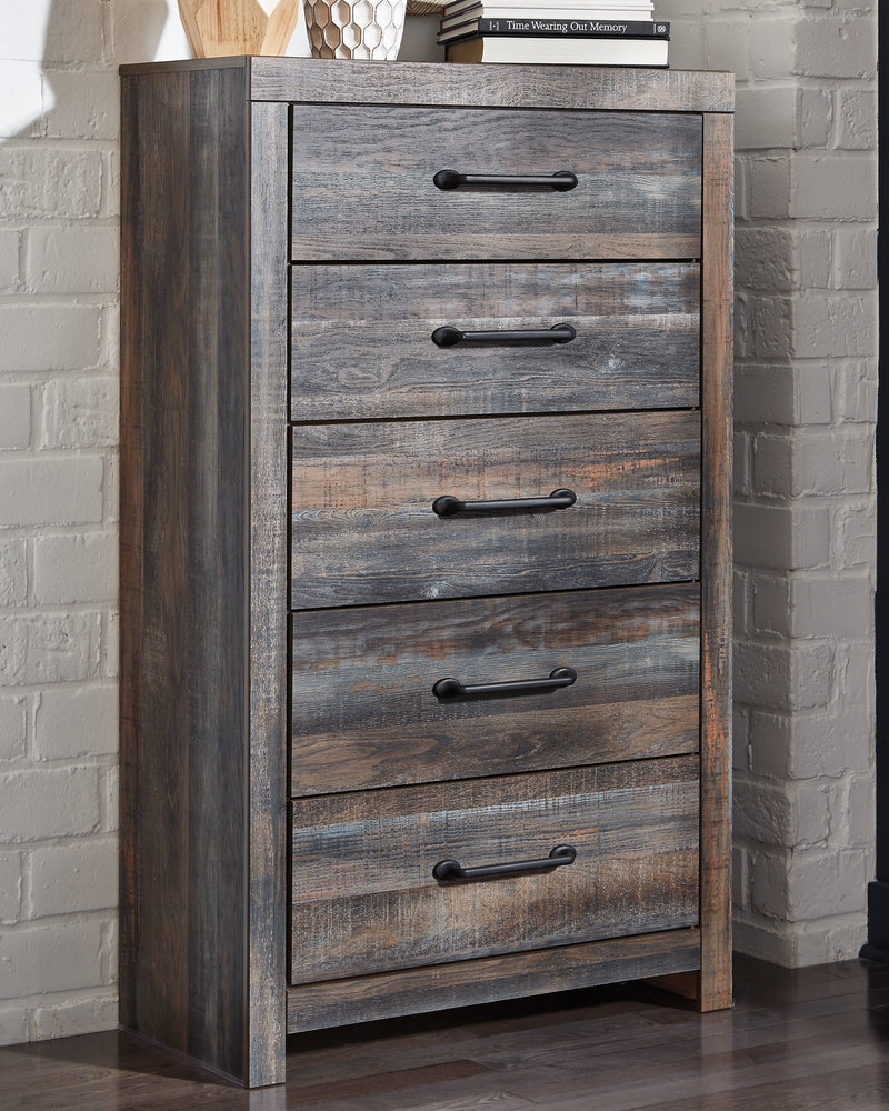 Drystan Full Panel Headboard Bed with Mirrored Dresser, Chest and Nightstand in Multi from Ashley - Lara Furniture