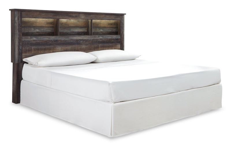 Drystan King/California King Bookcase Headboard Bed with Mirrored Dresser and 2 Nightstands in Multi from Ashley - Lara Furniture