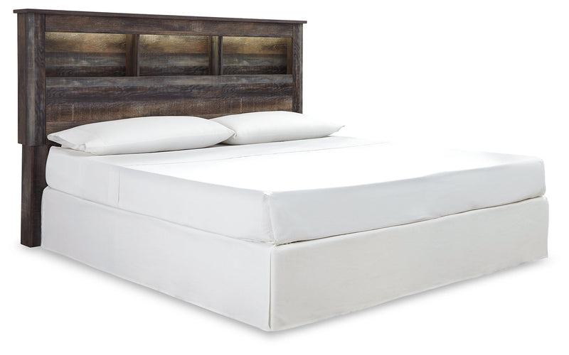 Drystan King/California King Bookcase Headboard Bed with Mirrored Dresser, Chest and 2 Nightstands in Multi from Ashley - Lara Furniture