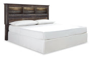 Drystan King/California King Bookcase Headboard Bed with Mirrored Dresser in Multi from Ashley - Lara Furniture