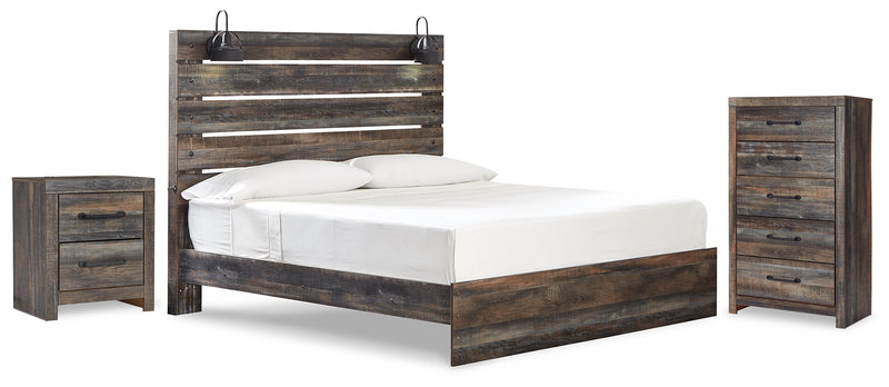 Drystan King Panel Bed with Chest and Nightstand in Multi from Ashley - Lara Furniture