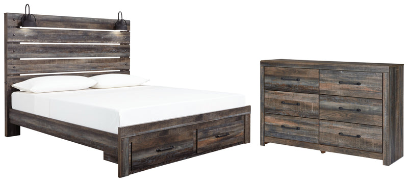 Drystan King Panel Bed with Storage with Dresser in Multi from Ashley - Lara Furniture