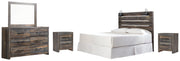 Drystan King Panel Headboard Bed with Mirrored Dresser and 2 Nightstands in Multi - Gate FurnitureBedroom Set