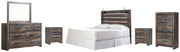 Drystan King Panel Headboard Bed with Mirrored Dresser, Chest and 2 Nightstands in Multi from Ashley - Lara Furniture
