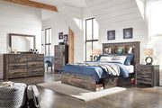Drystan Multi Full Bookcase Bed with 2 Storage Drawers - Gate FurnitureFull Bed