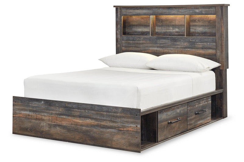 Drystan Multi Full Bookcase Bed with 4 Storage Drawers - Lara FurnitureFull Bed