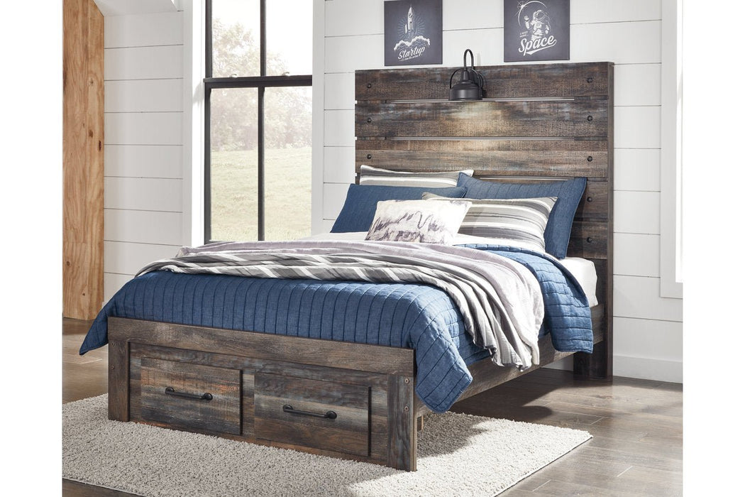 Drystan Multi Full Panel Bed with 2 Storage Drawers - Gate FurnitureFull Bed