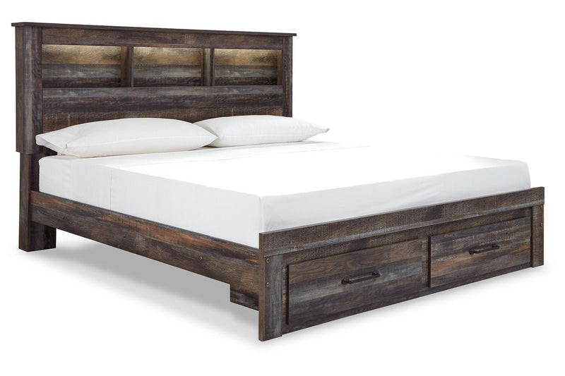 Drystan Multi King Bookcase Bed with 2 Storage Drawers - Gate FurnitureKing Bed