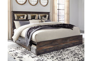 Drystan Multi King Bookcase Bed with 2 Storage Drawers - Lara FurnitureKing Bed