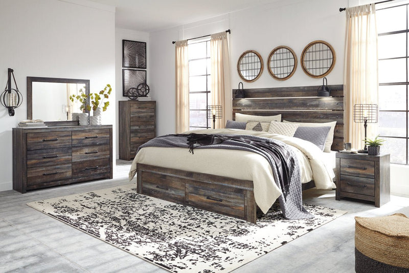 Drystan Multi King Panel Bed with Storage - Lara FurnitureKing Bed
