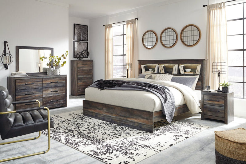 Drystan Multi King Panel Bookcase Bed - Lara FurnitureKing Bed