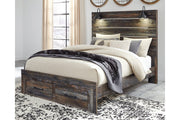 Drystan Multi Queen Panel Bed with 2 Storage Drawers - Lara FurnitureQueen Bed