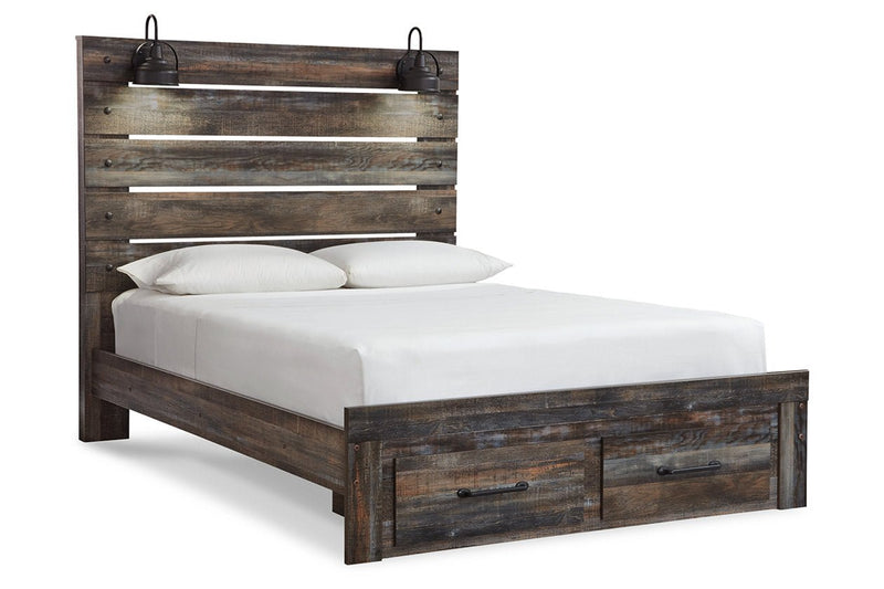 Drystan Multi Queen Panel Bed with 2 Storage Drawers - Lara FurnitureQueen Bed
