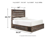 Drystan Multi Queen Platform Bed with 2 Storage Drawers - Lara FurnitureQueen Bed