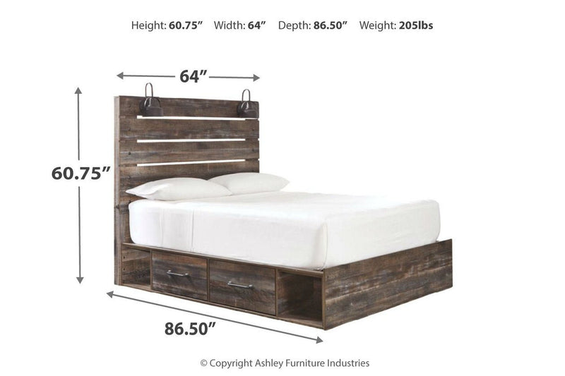 Drystan Multi Queen Platform Bed with 2 Storage Drawers - Lara FurnitureQueen Bed