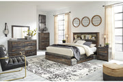 Drystan Multi Queen Platform Bookcase Bed with 2 Storage Drawers - Lara FurnitureQueen Bed