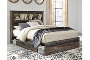 Drystan Multi Queen Platform Bookcase Bed with 2 Storage Drawers - Lara FurnitureQueen Bed