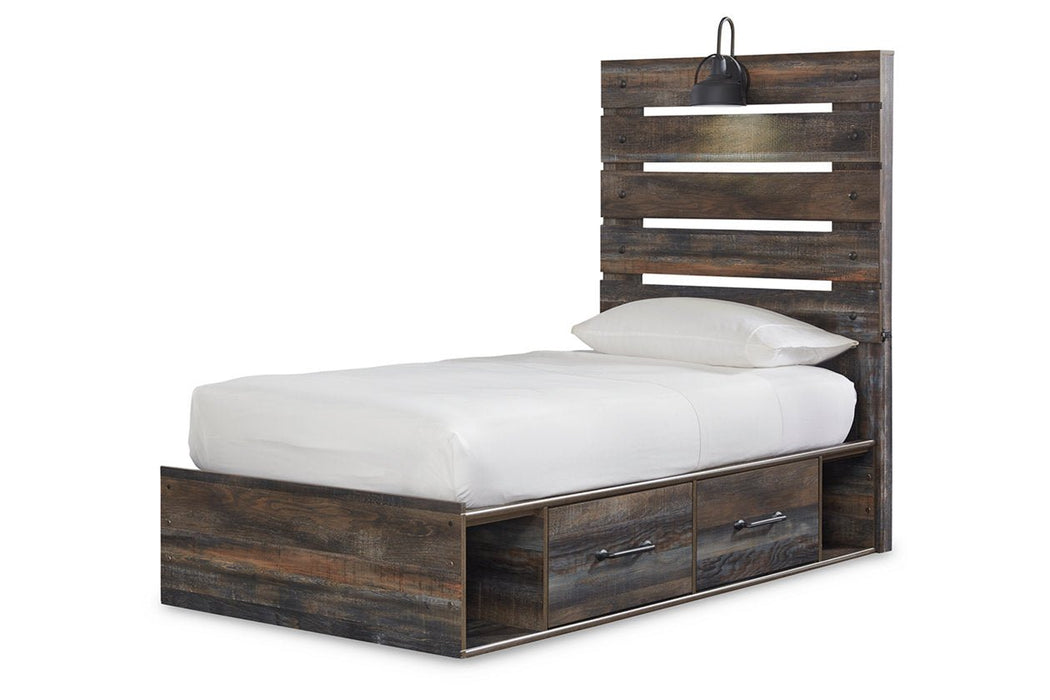 Drystan Multi Twin Panel Bed with 2 Storage Drawers - Gate FurnitureTwin Bed