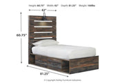 Drystan Multi Twin Panel Bed with 2 Storage Drawers - Lara FurnitureTwin Bed
