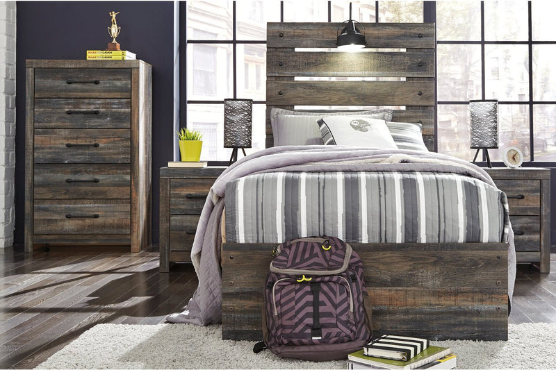 Drystan Multi Twin Panel Bed with 4 Storage Drawers - Lara FurnitureTwin Bed