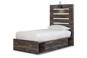 Drystan Multi Twin Panel Bed with 4 Storage Drawers - Lara FurnitureTwin Bed