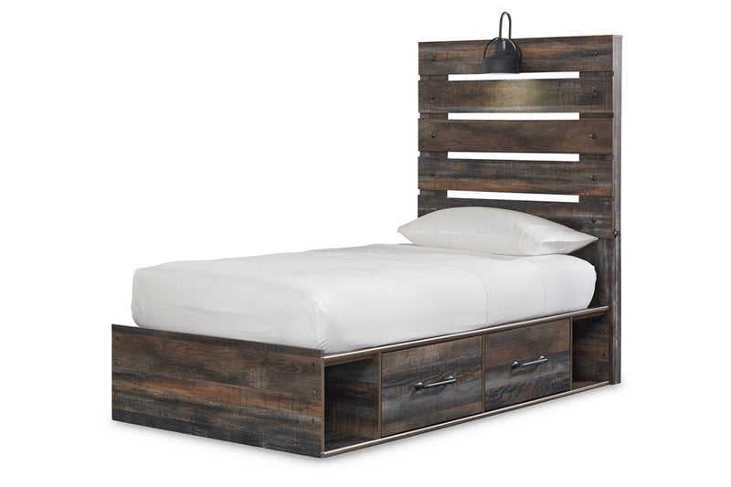 Drystan Multi Twin Panel Bed with 4 Storage Drawers - Lara FurnitureTwin Bed