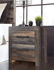 Drystan Queen Bookcase Bed with 4 Storage Drawers with Mirrored Dresser, Chest and Nightstand in Multi - PKG003220