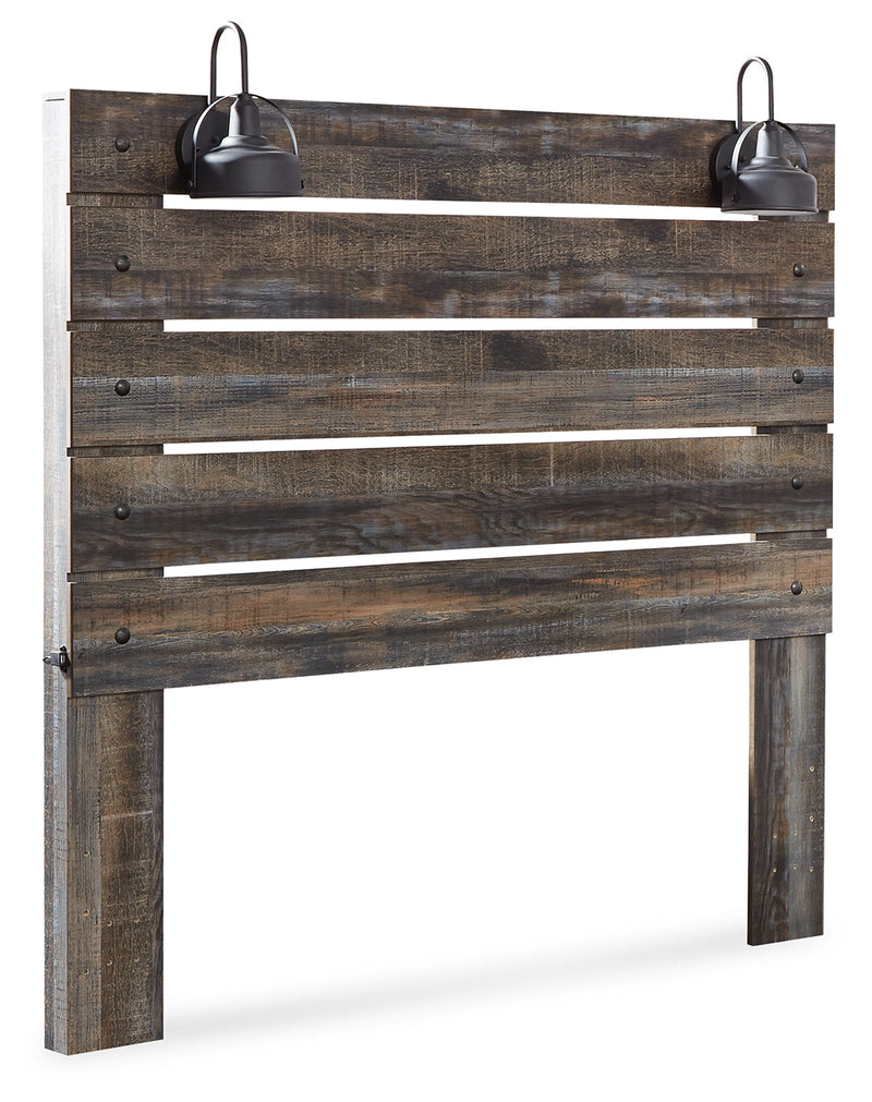 Drystan Queen Panel Headboard Bed with Mirrored Dresser and Chest in Multi from Ashley - Lara Furniture