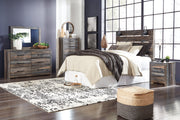 Drystan Queen Panel Headboard Bed with Mirrored Dresser, Chest and Nightstand in Multi from Ashley - Lara Furniture