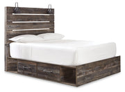 Drystan Twin Panel Bed with 2 Storage Drawers with Mirrored Dresser in Multi from Ashley - Lara Furniture