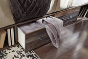 Drystan Twin Panel Bed with 4 Storage Drawers with Mirrored Dresser, Chest and 2 Nightstands in Multi from Ashley - Lara Furniture