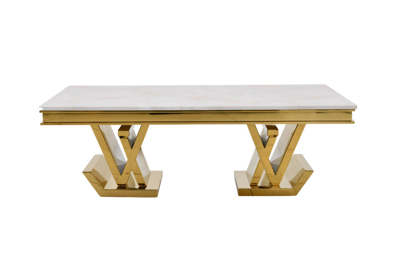 DT2000G-LV 78.7 x 39.4 x 29.5 inches Stainless Steel Dining Table - 210000007503
