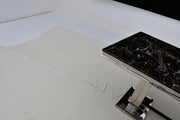 DT2001C 80 X 40 X 30 - SILVE STAINLESS STEEL + MARBLE  DINING TABLE - 210000007473