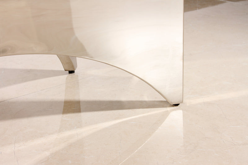 DT2002C - 78 X 39 X 29 - SILVER STAINLESS STEEL + MARBLE  DINING TABLE - 210000007341