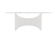 DT2002C - 78 X 39 X 29 - SILVER STAINLESS STEEL + MARBLE  DINING TABLE - 210000007341