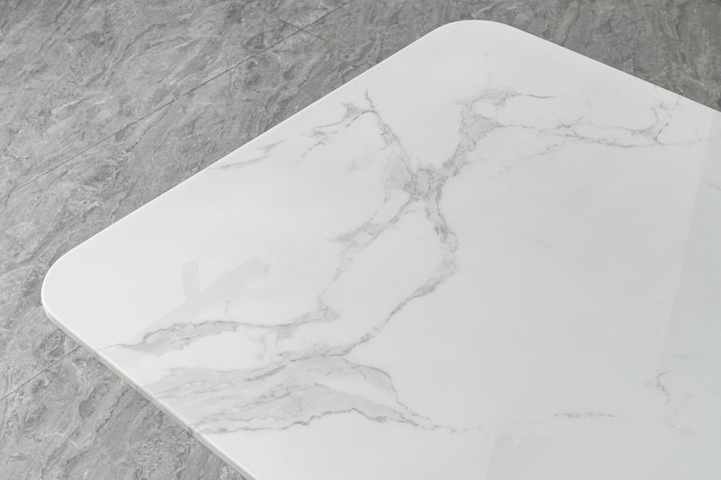 DT2006 80 X 40 X 30 -STAINLESS STEEL + MARBLE  DINING TABLE - 210000007465