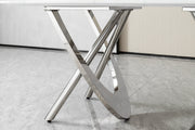 DT2006 80 X 40 X 30 -STAINLESS STEEL + MARBLE  DINING TABLE - 210000007465
