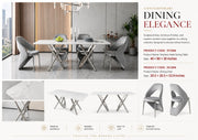 DT2006 80 X 40 X 30 -STAINLESS STEEL + MARBLE  DINING TABLE - 210000007465