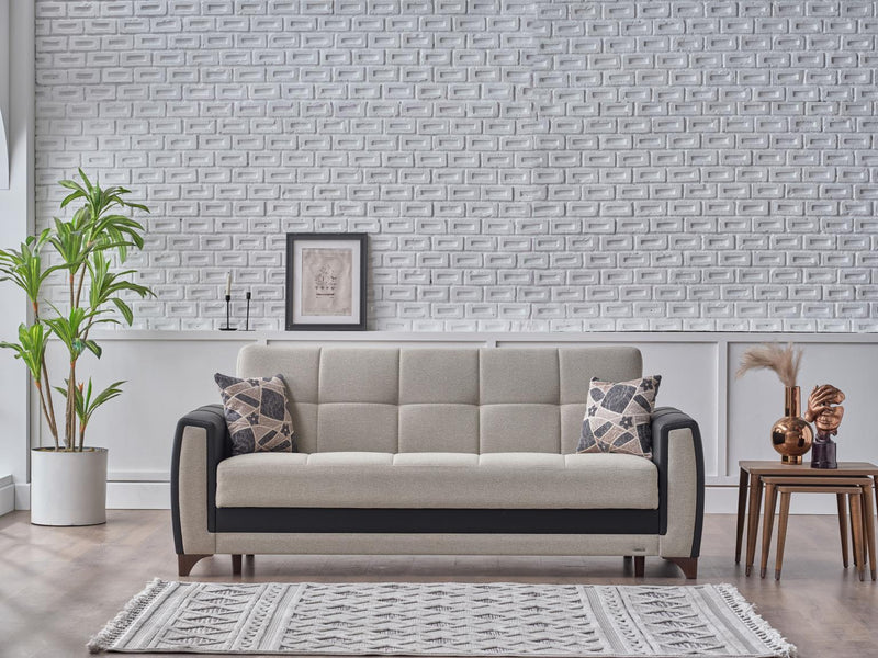 Dublin Boss Cream 3-Seat Sleeper Sofa from Bellona - Lara Furniture