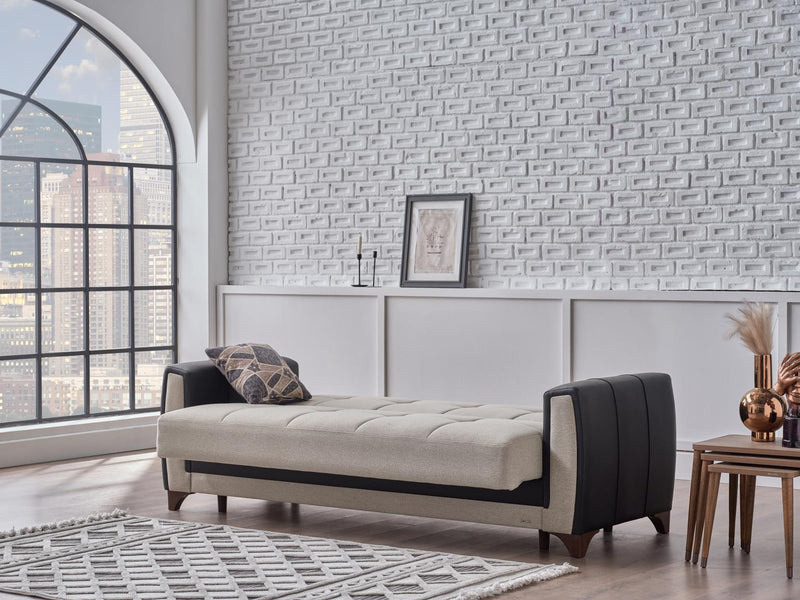 Dublin Boss Cream 3-Seat Sleeper Sofa from Bellona - Lara Furniture