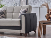 Dublin Boss Cream 3-Seat Sleeper Sofa from Bellona - Lara Furniture