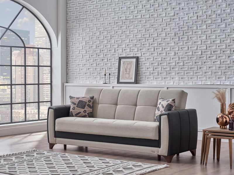 Dublin Boss Cream 3-Seat Sleeper Sofa from Bellona - Lara Furniture