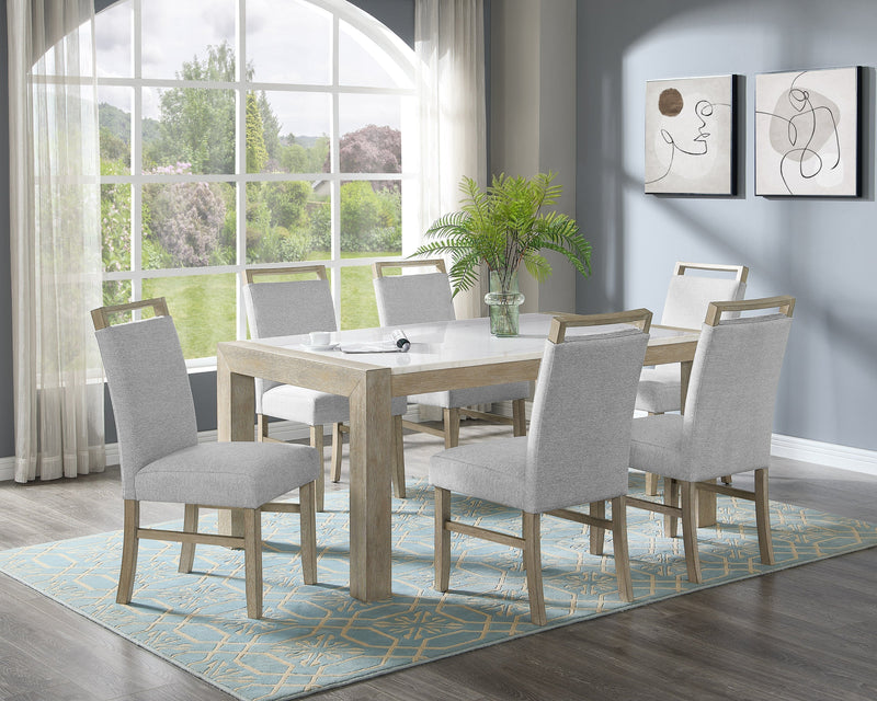 Dune Light Gray Genuine Marble Dining Set - Lara FurnitureDining Room Set