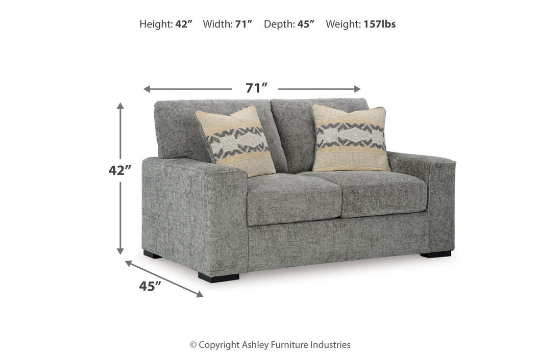 Dunmor Graphite Sofa, Loveseat, Oversized Chair and Ottoman - Gate FurnitureSectional