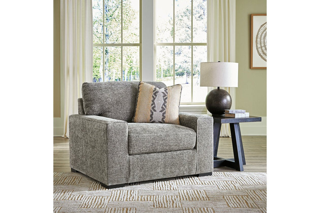 Dunmor Graphite Sofa, Loveseat, Oversized Chair and Ottoman - Gate FurnitureSectional