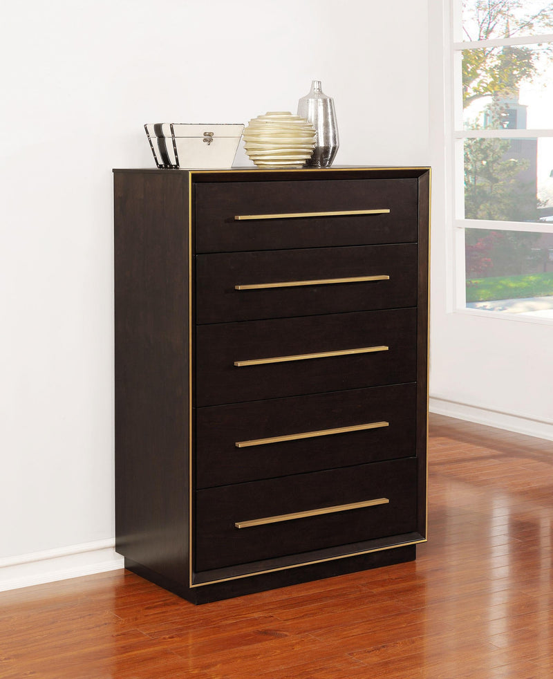 Durango 5-drawer Bedroom Chest Smoked Peppercorn - 223265